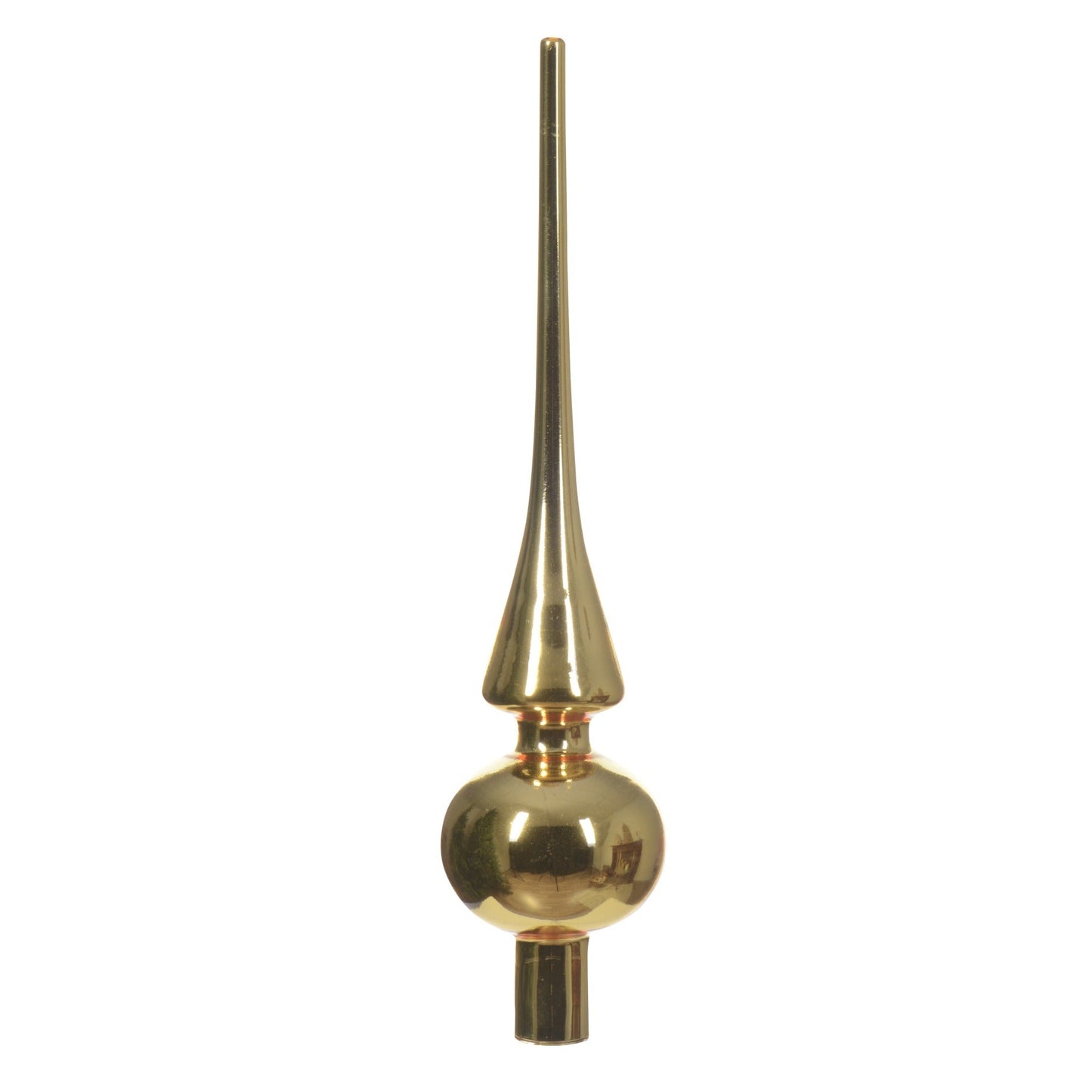 Gold Shiny Glass Finial Christmas Tree Topper