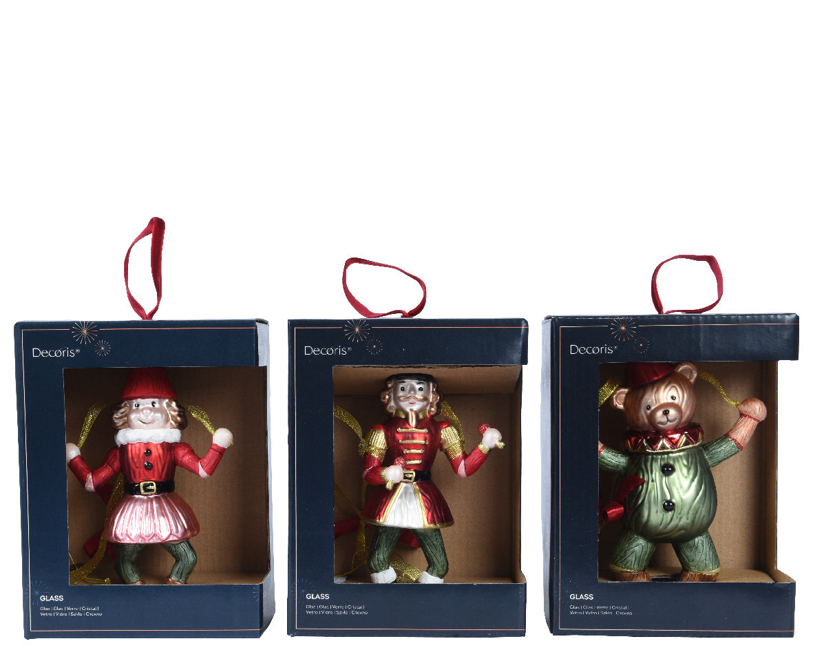 Glass Hanging Nutcracker Christmas Tree Decoration
