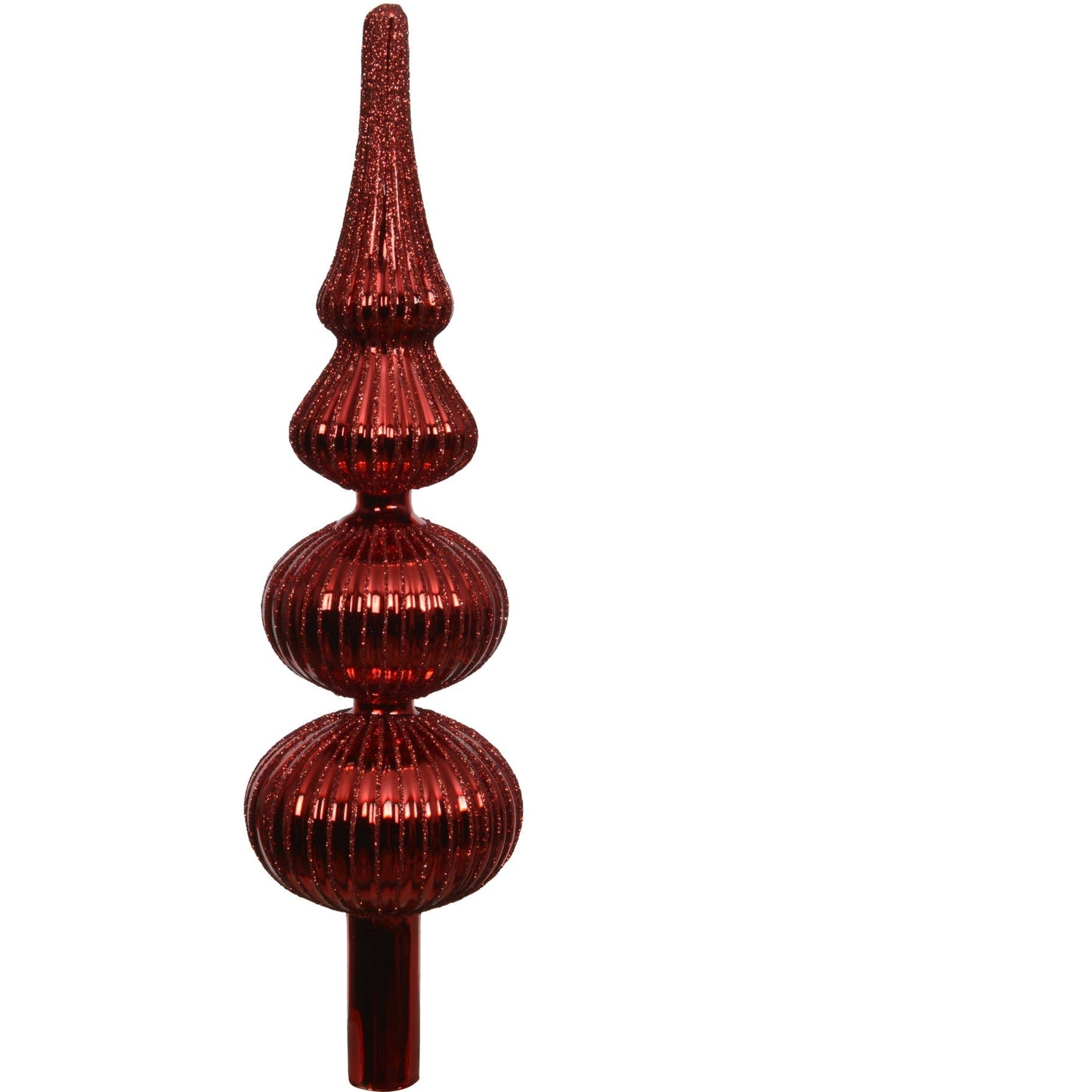 Red Glass Finial Christmas Tree Topper