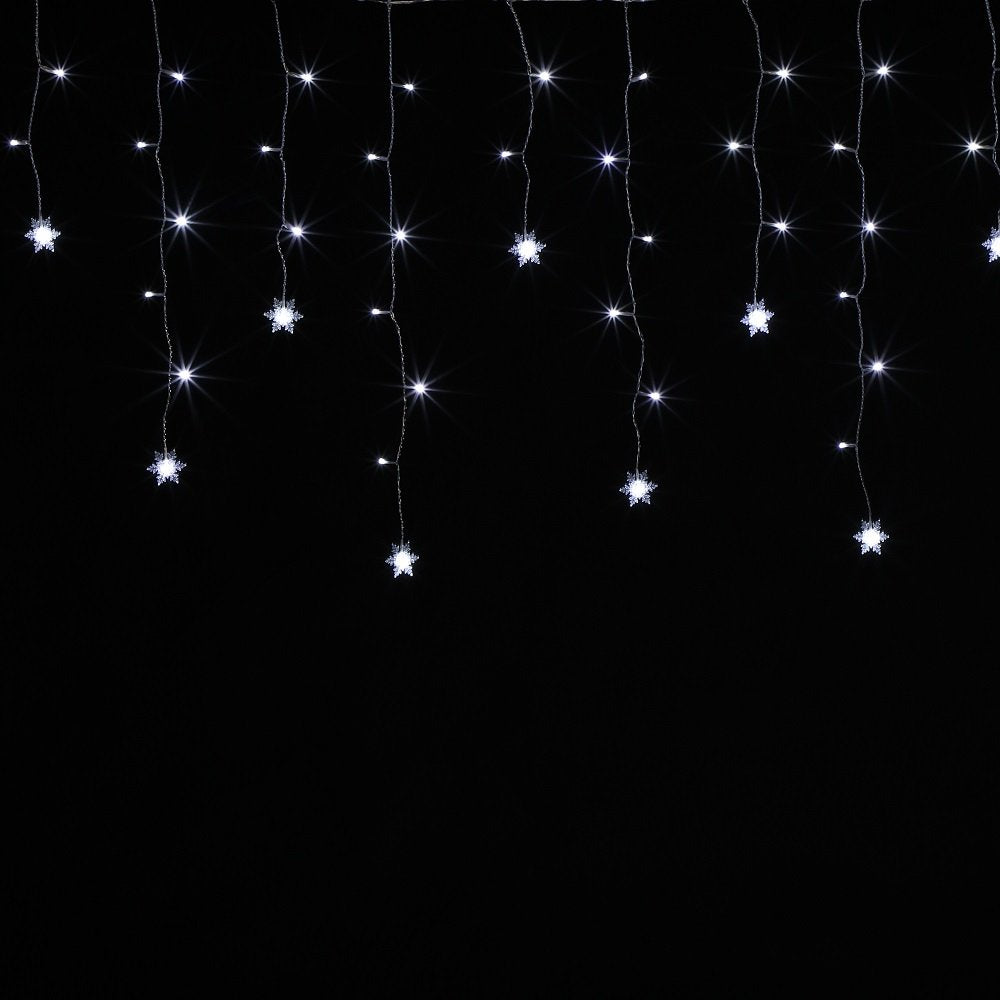 360 White Snowflake Icicle Lights