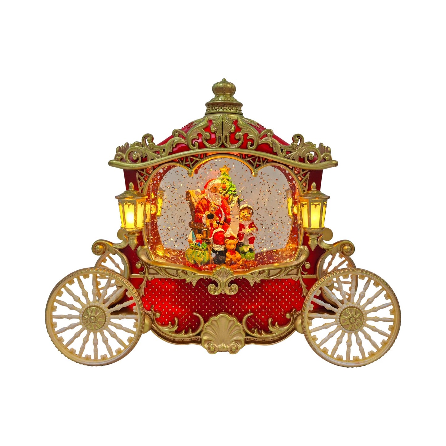 Santa Carriage Glitter Water Spinner