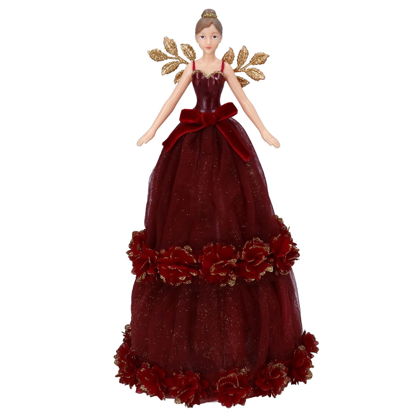 Large Burgundy Fairy Christmas Tree Topper