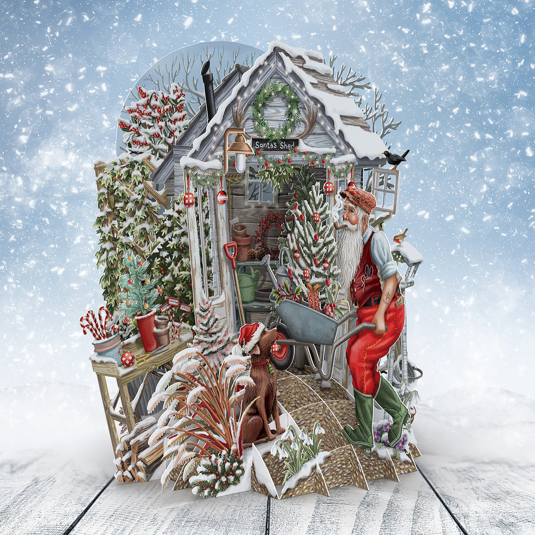 Santa's Shed - 3D Pop Up Christmas Card