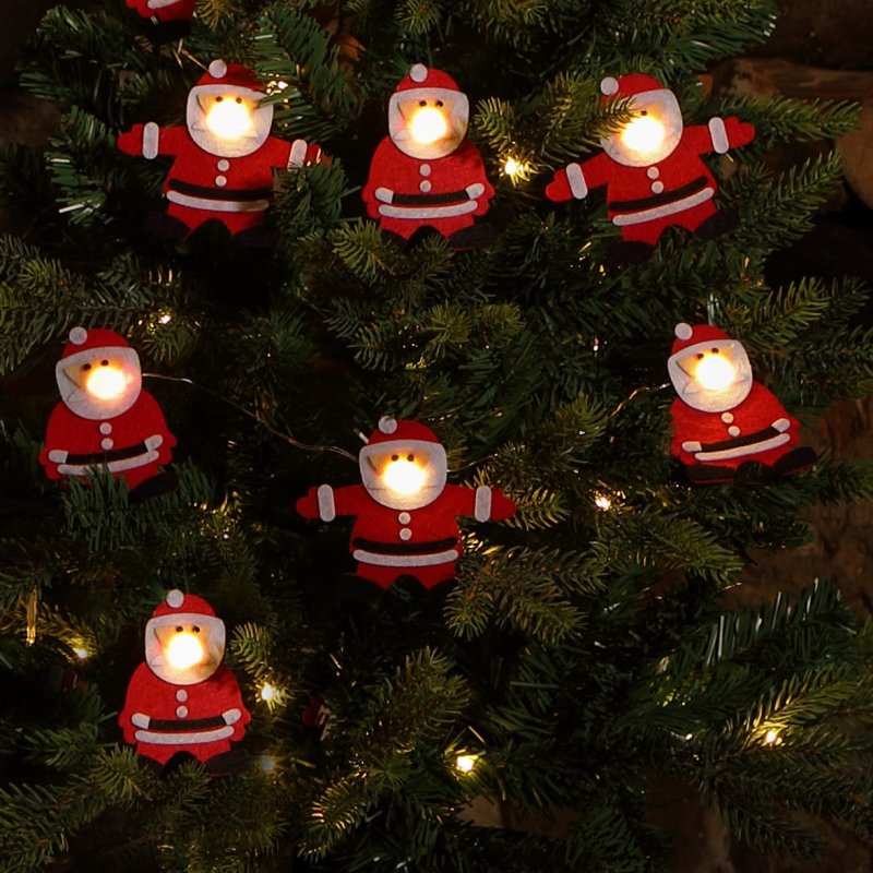 Light Up Fabric Santa Festive Garland