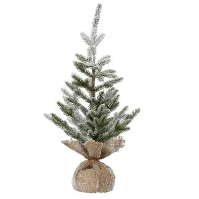 Snow Tipped Mini Christmas Tree in Hessian Bag 60cm