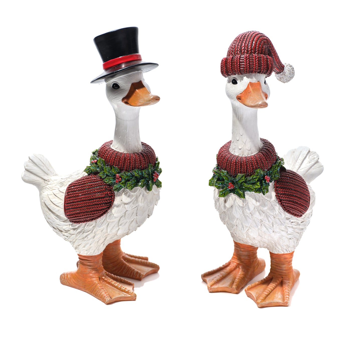 Resin Christmas Duck Ornament with Top Hat
