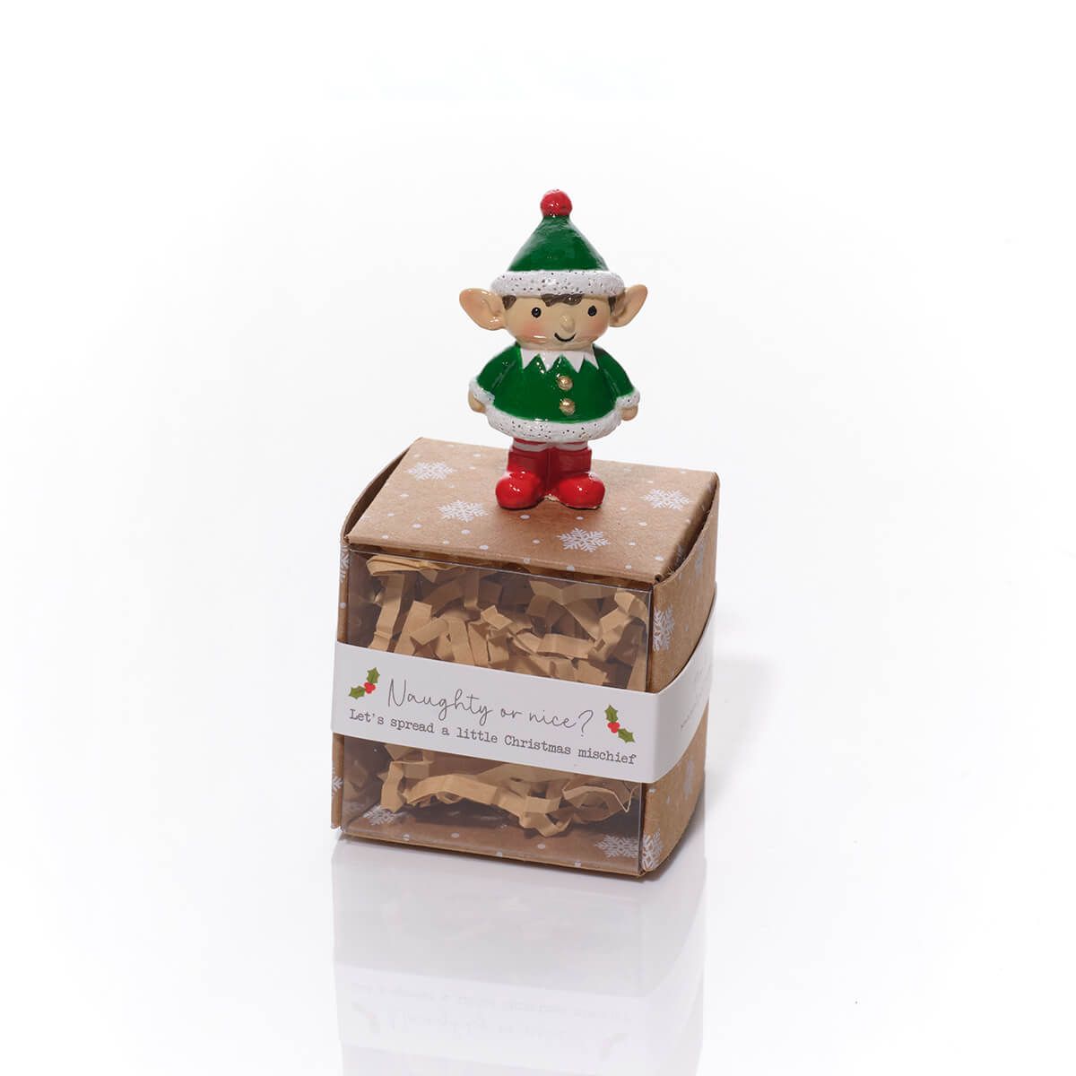 Christmas Tiny World Resin Elf Keepsake Ornament