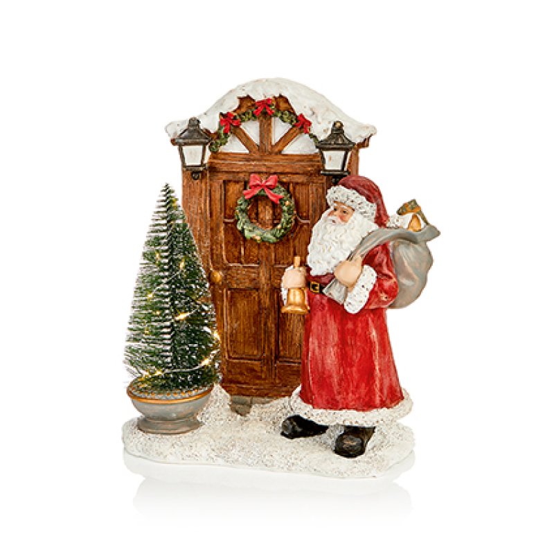 Santa and Tree Door Scene Christmas Decoration