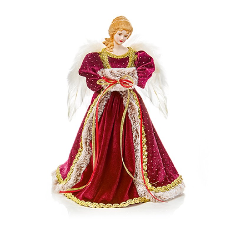 Burgundy Angel Christmas Tree Topper