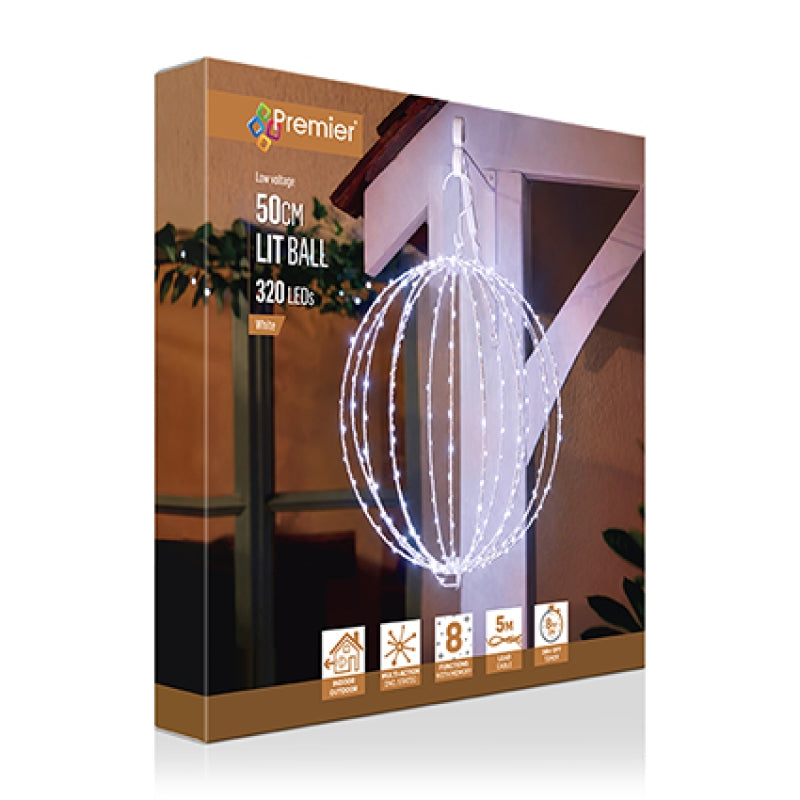 White LED Sphere Christmas Light 50cm