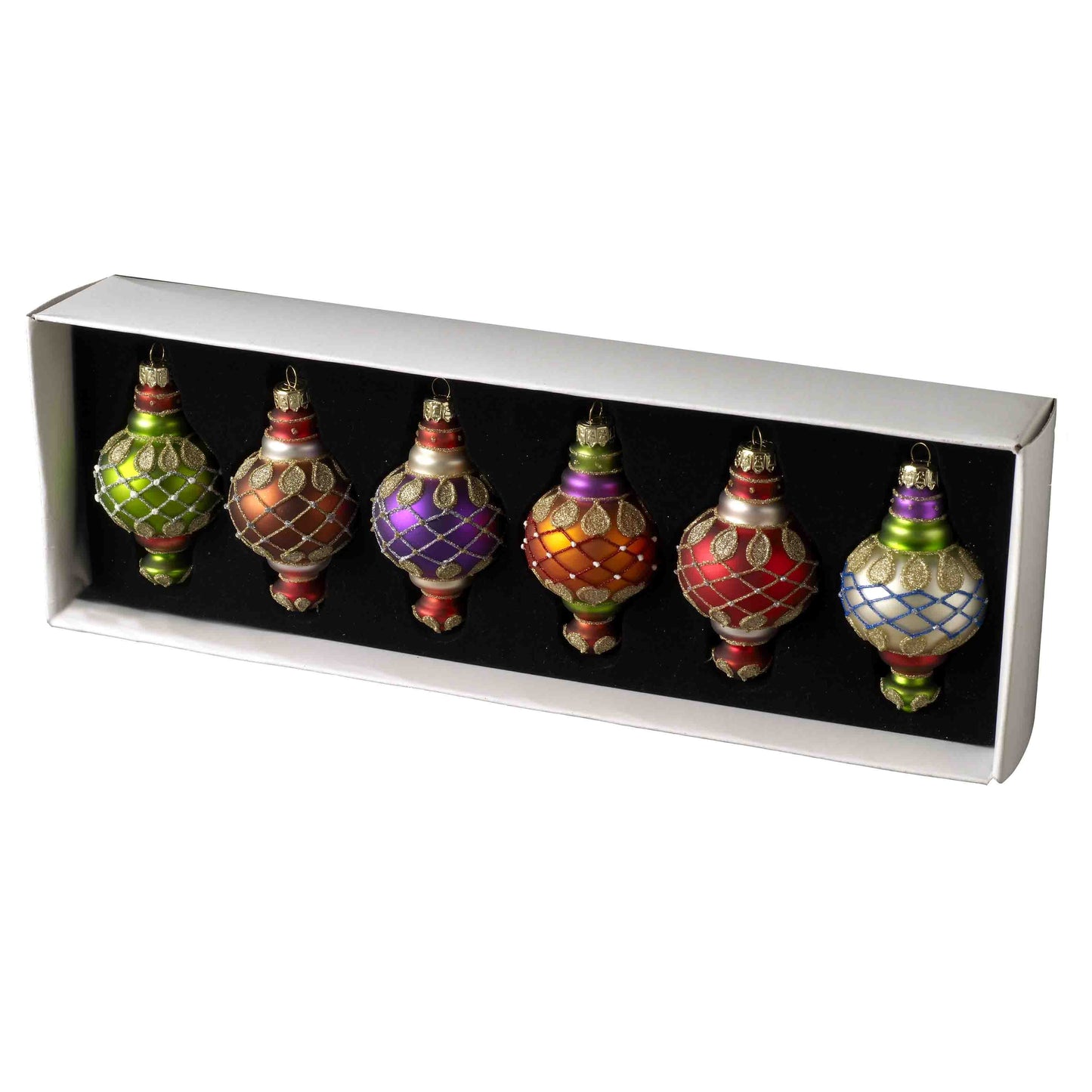 Vintage Style Glass Christmas Tree Bauble Set