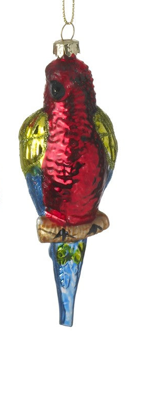 Colourful Parrot Glass Christmas Tree Decoration