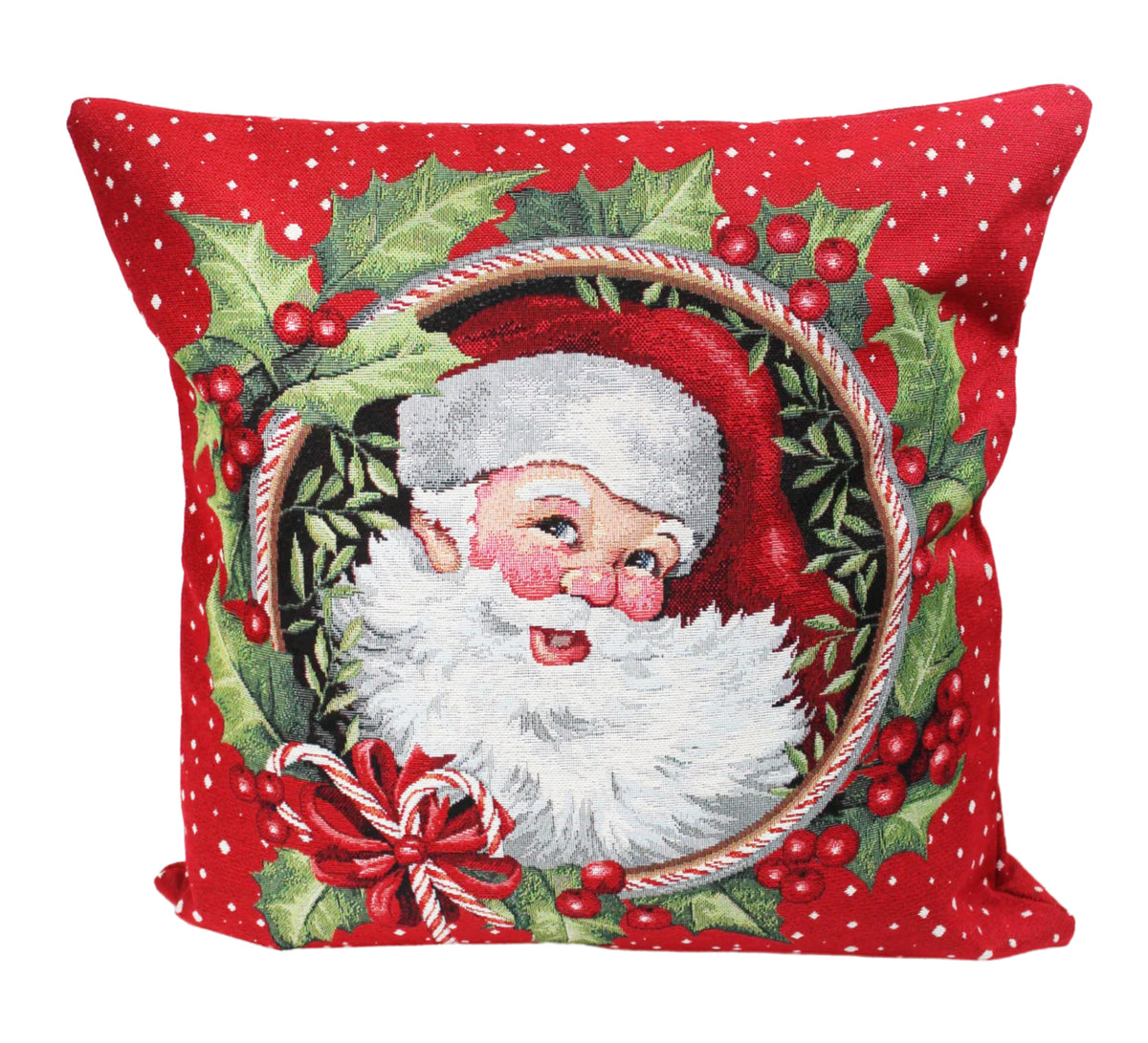Holiday are Coming Christmas Cushion by Peggy Wilkins