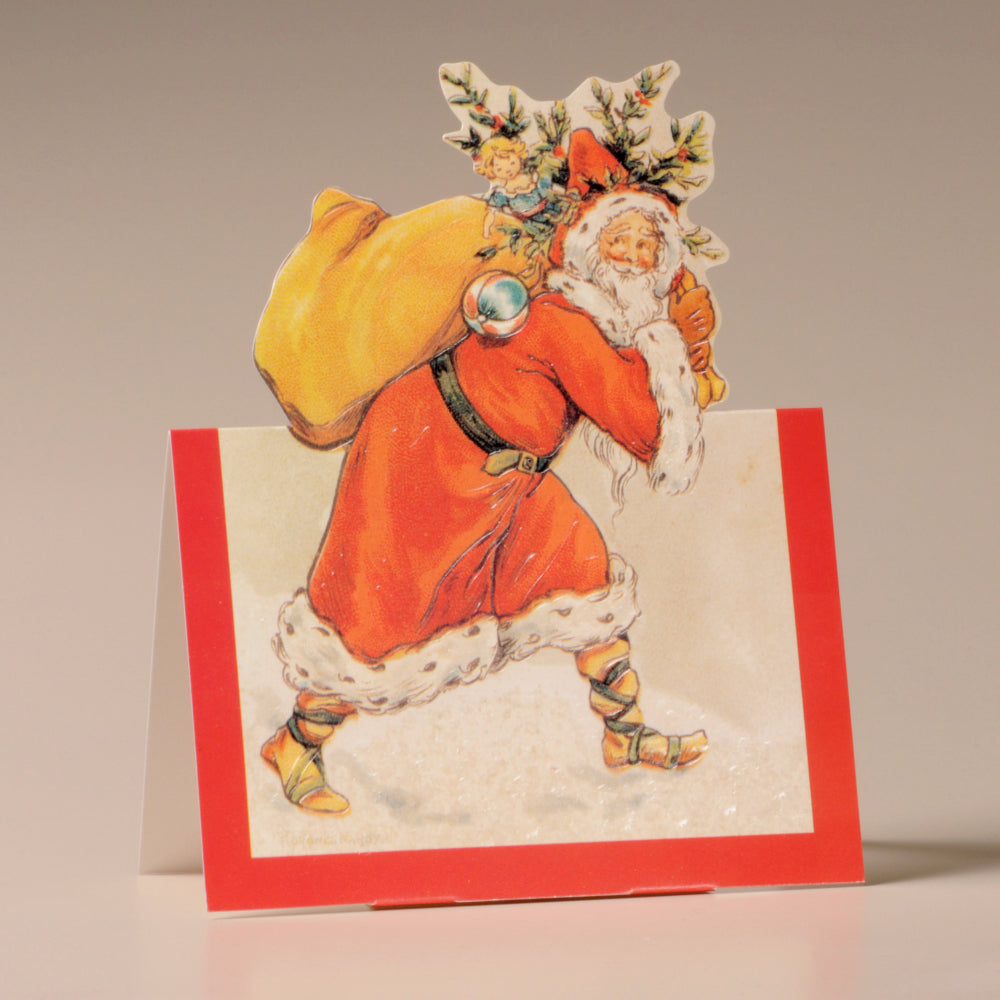 Father Christmas and Tree Nostalgic Christmas Card
