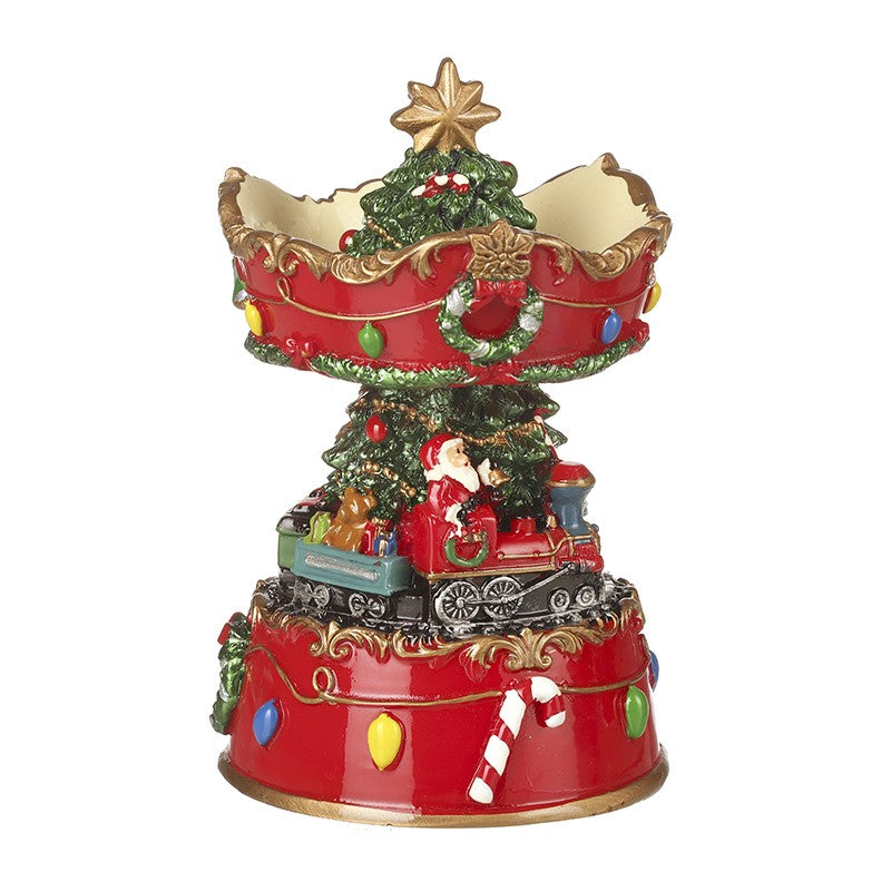 Santa on Train Spinning Christmas Ornament