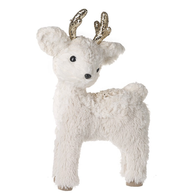 White Fur Baby Deer Christmas Ornament