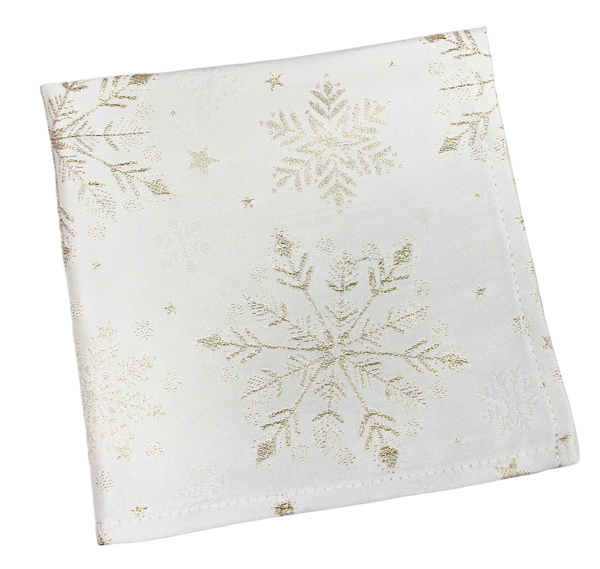 Snow Fall Champagne and Gold Christmas Napkin set of 4 by Peggy Wilkins