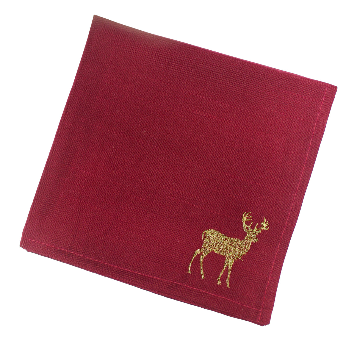 Twilight Twinkles Set of 4 Burgundy and Gold Christmas Napkin by Peggy Wilkins