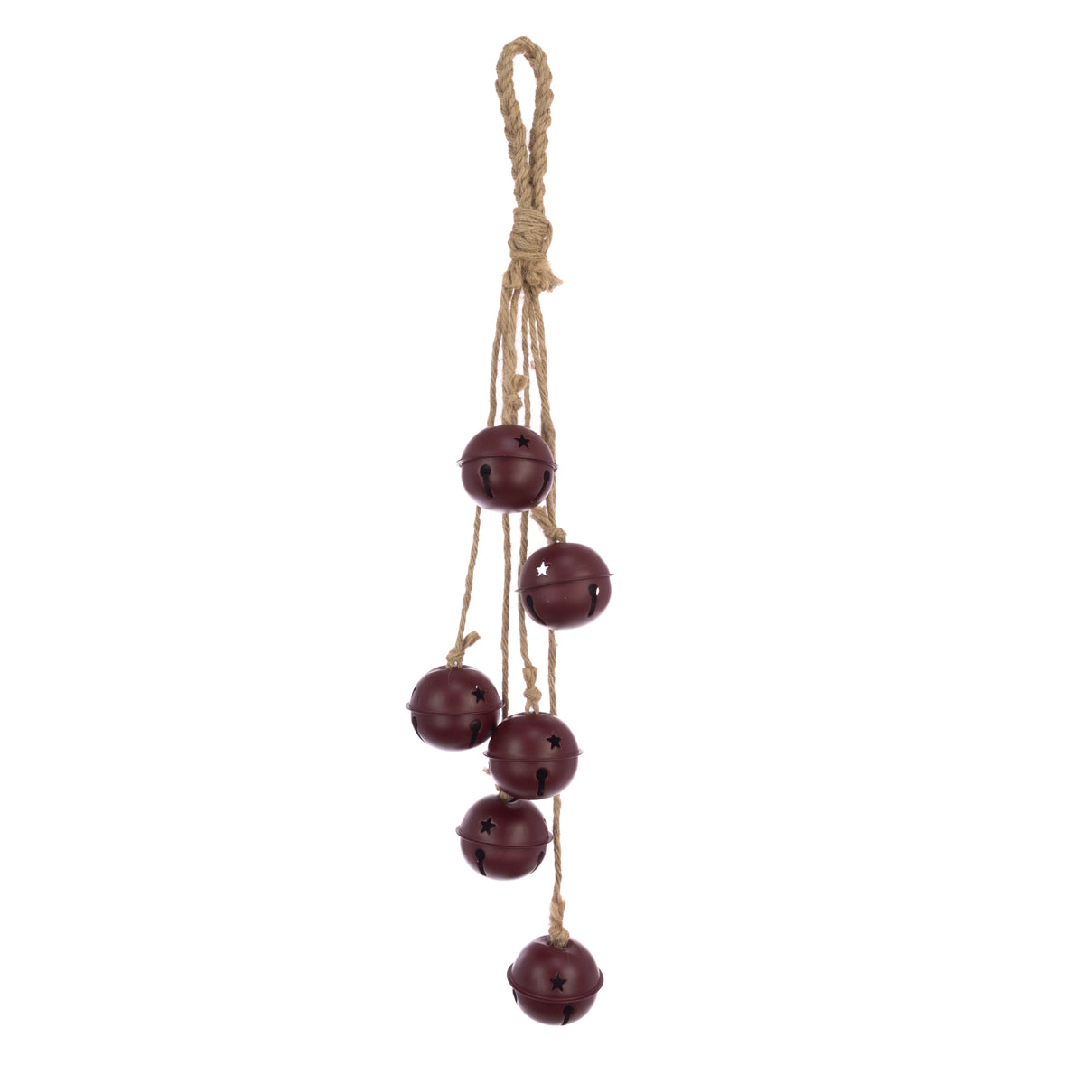 Burgundy Metal Hanging Bell Bunch