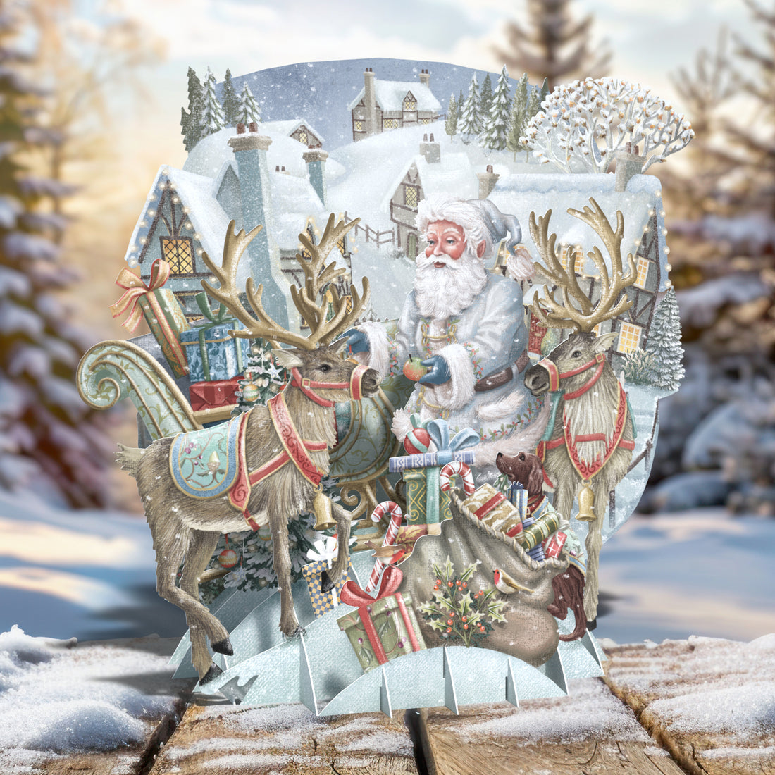 Santa's Team - 3D Pop Up Christmas Card