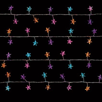 Premier 80 Microbrights Rainbow Star Christmas Cluster Lights