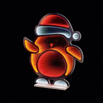 Robin with Santa Hat Christmas Infinity Decoration