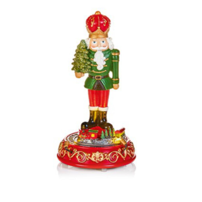 Nutcracker with Moving Train Christmas Ornament