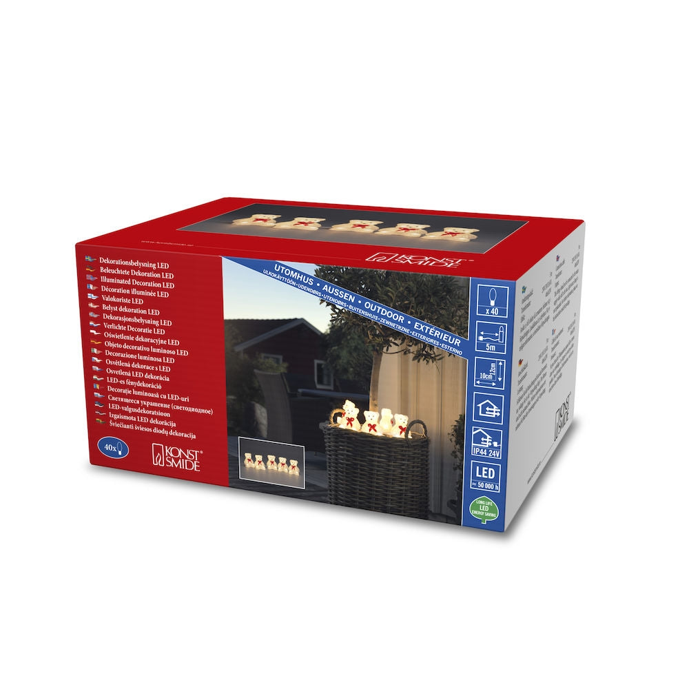 Konstsmide 5 Piece Acrylic Christmas Bears Light Set