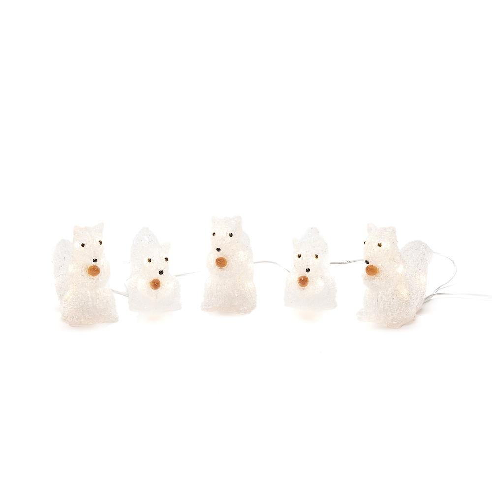 Acrylic Lit LED Warm White Squirrel Set