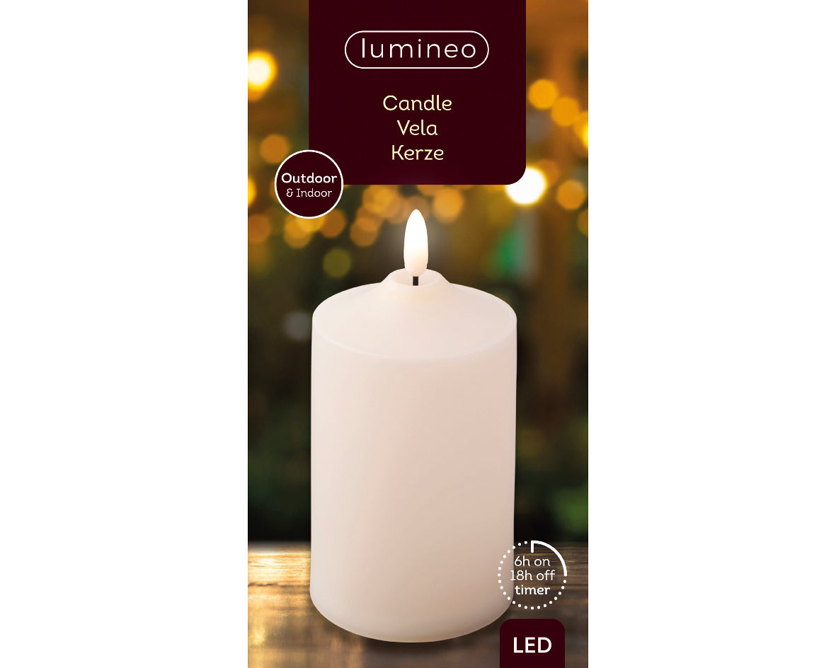 Outdoor LED Cream Church Candle 15cm x 7.5cm