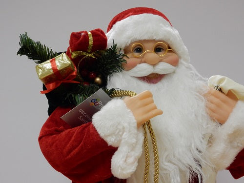 Standing Santa with List Christmas Decoration 40cm