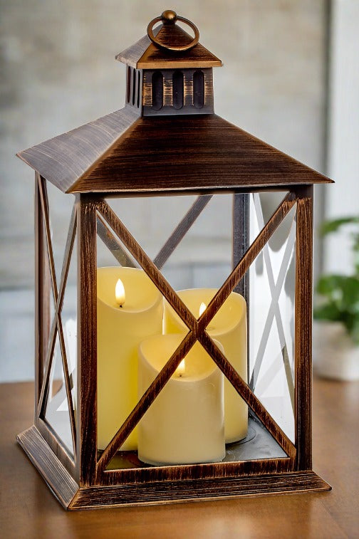 Flickering 3 Candles Christmas Lantern