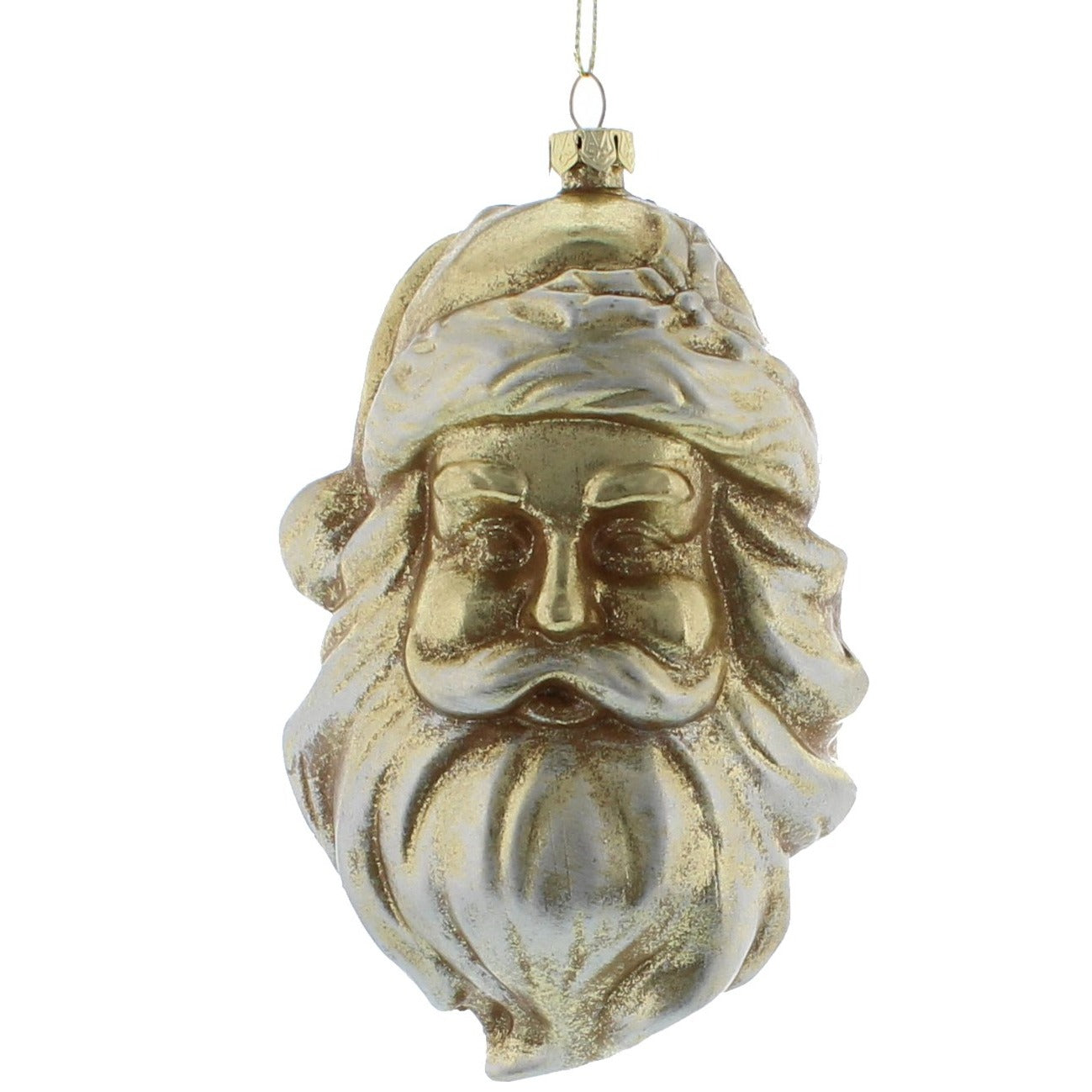 Gold Santa Head 13cm Hanging Decoration Christmas Bauble