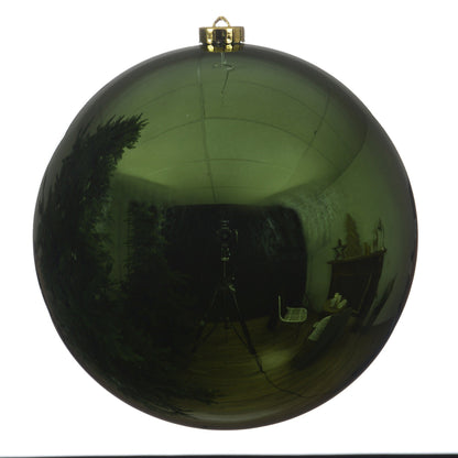 Large Pine Green Shiny Christmas Bauble 20cm