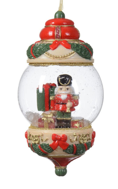 Christmas Snowglobe Nutcracker Hanging Decoration