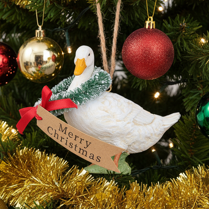 Resin Goose, Goat or Pig Christmas Tree Ornaments