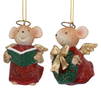 Mouse Chorister Hanging Christmas Decoration Assorted