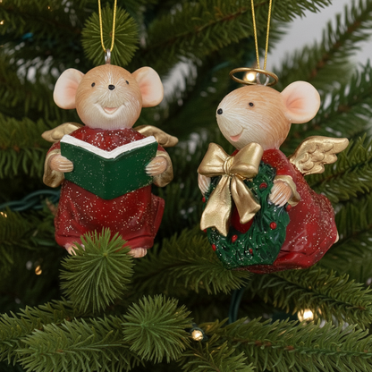 Mouse Chorister Hanging Christmas Decoration Assorted