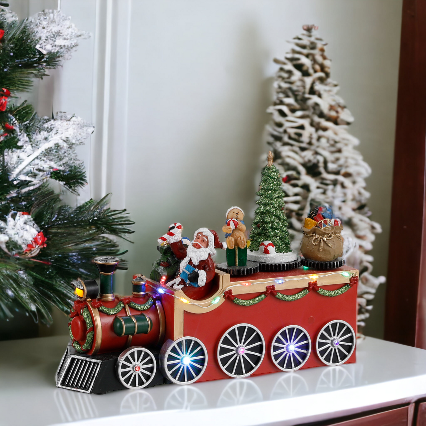 Santa Train Animated Christmas Decoration Battery Operated