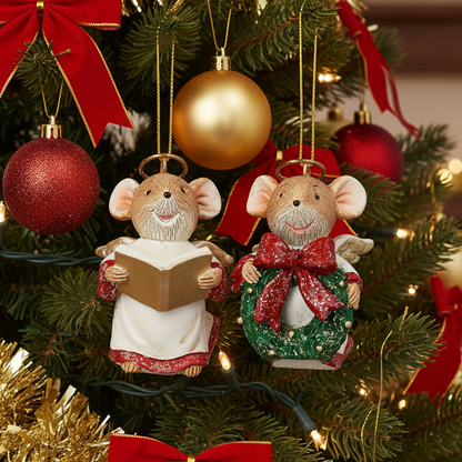 Christmas Mouse Chorister Hanging Decoration