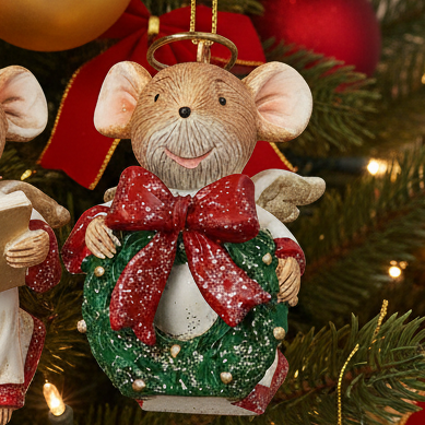 Christmas Mouse Chorister Hanging Decoration