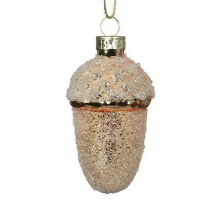Gold Glass Acorns Set of 6 Christmas Tree Bauble