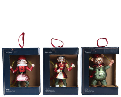Glass Hanging Jester Christmas Tree Decoration