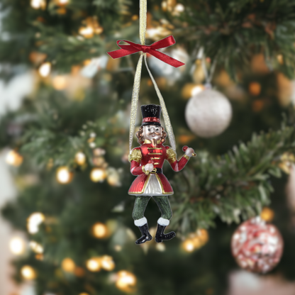Glass Hanging Nutcracker Christmas Tree Decoration