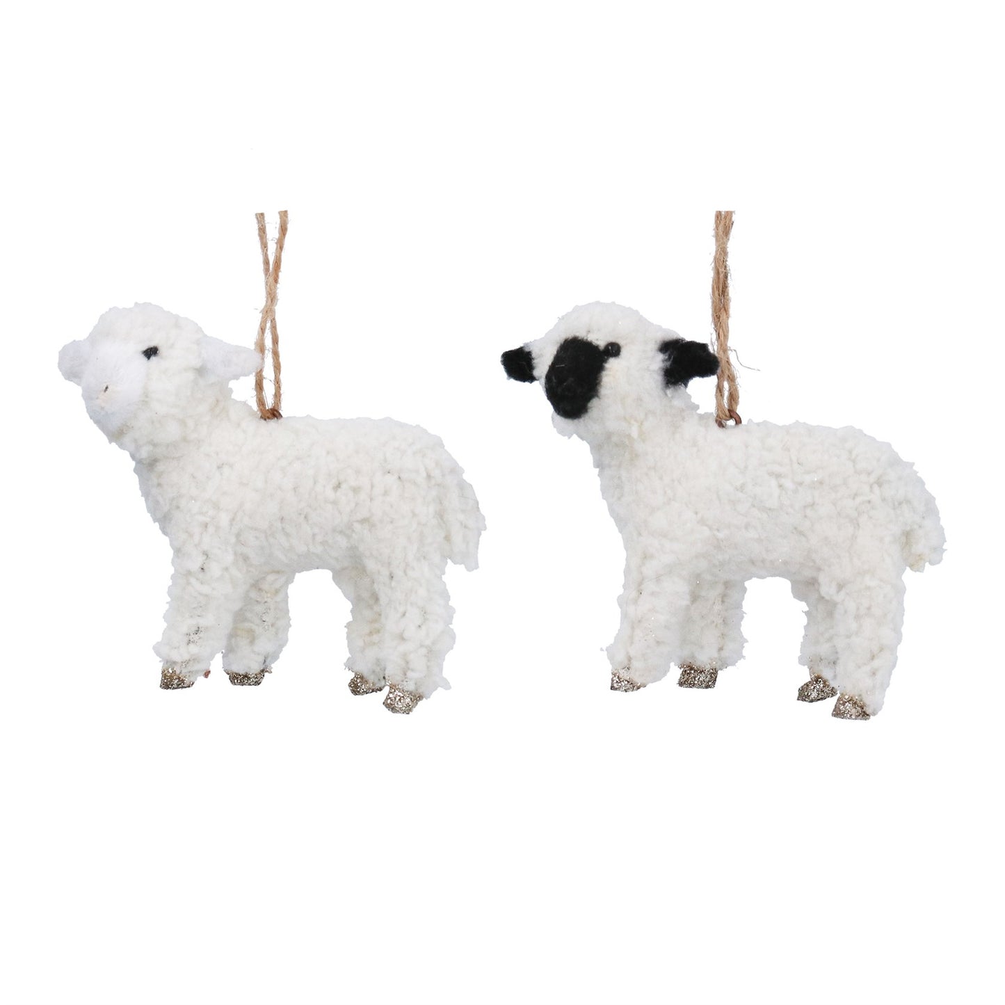 Faux Fur Christmas Lamb Hanging Decoration