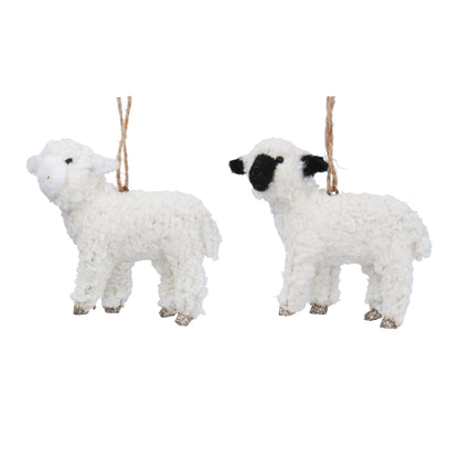 Faux Fur Christmas Lamb Hanging Decoration
