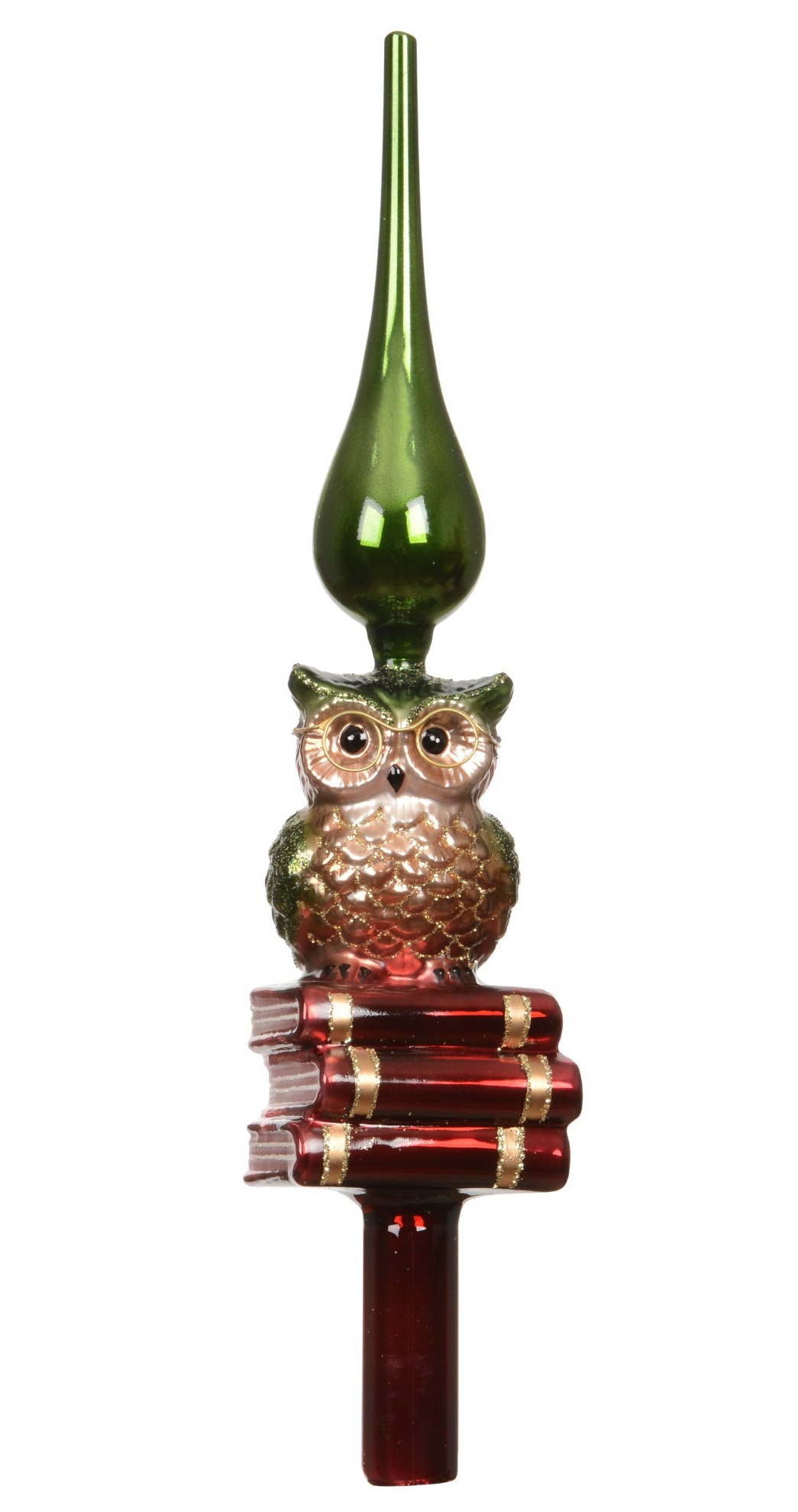 Professor Owl Glass Christmas Tree Topper