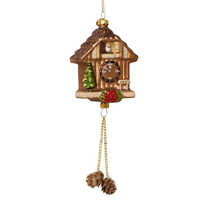 Cuckoo Clock Glass Christmas Decoration