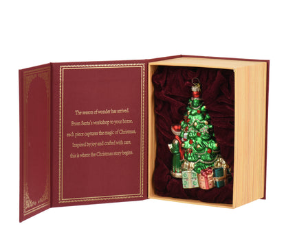 Christmas Tree with Children Glass Hanging Decoration