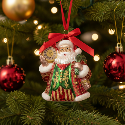 Santa Glass Christmas Hanging Decoration